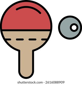 Table Tennis Line Vector Icon Design