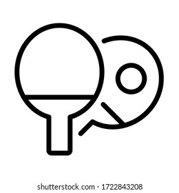 Table tennis. Line vector. Isolate on white background.