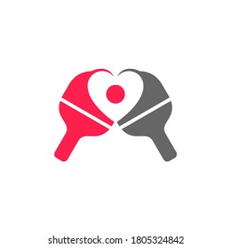 Conceptos de diseño del logo del tenis de mesa. Etiqueta deportiva ilustración vectorial para club de ping pong