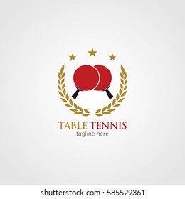 Table Tennis Logo Design Template. Vector Illustration.