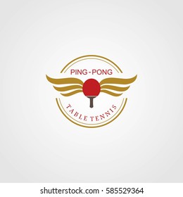 Table Tennis Logo Design Template. Vector Illustration.
