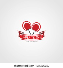 Table Tennis Logo Design Template. Vector Illustration.