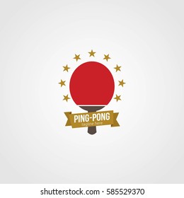 Table Tennis Logo Design Template. Vector Illustration.