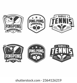 Table tennis logo, emblem set collection, design template on light background