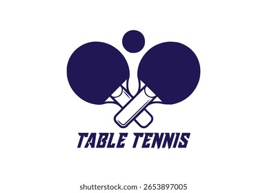 Table tennis logo vector with cross paddle - Tabletennis sports badge logo vector