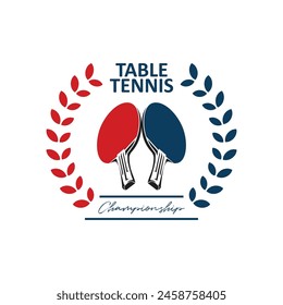 table tennis logo vector icon illustration design.