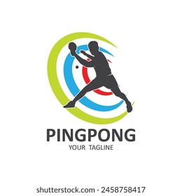 table tennis logo vector icon illustration design.