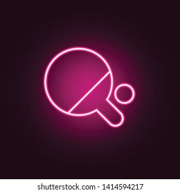 table tennis neon icon. Elements of web set. Simple icon for websites, web design, mobile app, info graphics