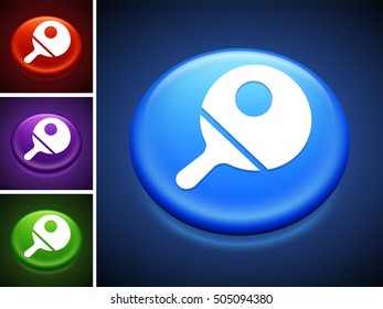 Table Tennis on Blue Round Button