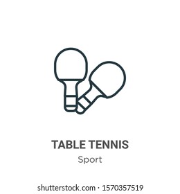 Table tennis outline vector icon. Thin line black table tennis icon, flat vector simple element illustration from editable sport concept isolated on white background