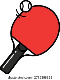 Table tennis paddle and ball graphic