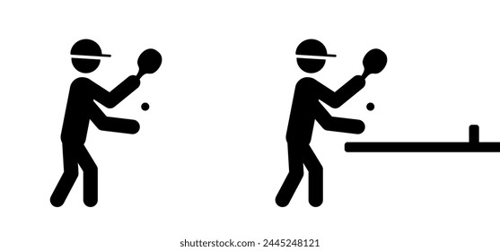 Table tennis and paddle icon. Cartoon pingpong spots. table tennis bat and ball. ping pong game. Ping pong rackets and balls. Table tennis player. Tennis racket. Ping pong ball with paddle. 