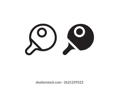 Table tennis paddle icon in line and solid style Vector