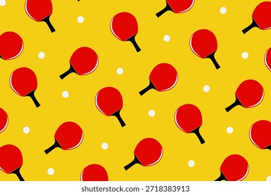Design de padrão de paleta de tênis de mesa com ícones repetitivos para o fundo dos esportes