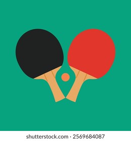 table tennis paddle and ping pong illustration