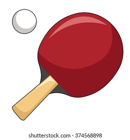 Table Tennis Paddle in White Background
