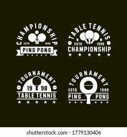 Table Tennis Pin pong Vintage Logos Collecttions