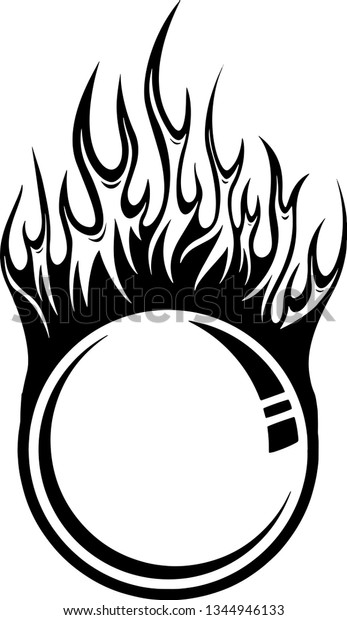 Table Tennis Ping Pong Ball Fire Stock Vector Royalty Free