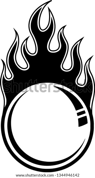 Table Tennis Ping Pong Ball Fire Stock Vector Royalty Free