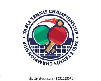 Table tennis, ping pong championship vector emblem, logo design