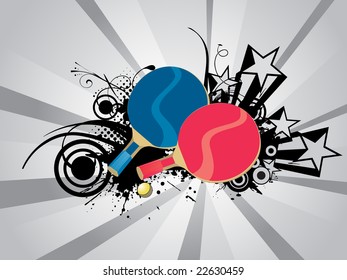 table tennis and ping pong, illustration