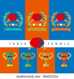 Table Tennis, Ping Pong, illustration Award, cup, winner