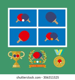 Table Tennis, Ping Pong, illustration Award, cup, winner