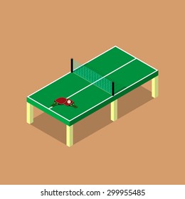 table tennis, ping pong. Isometric