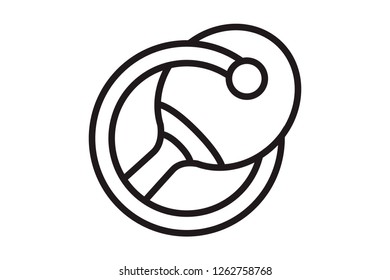 Table tennis ping pong label, club logo, badge and design elements. Sport logotype template