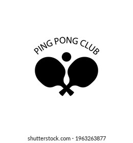 Table tennis ping pong label, logo, badge and design elements. Sport logotype template black