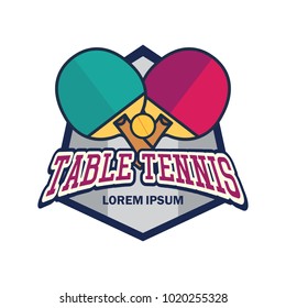 table tennis / ping pong logo with text space for your slogan / tag line, vector illustration