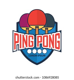 table tennis / ping pong logo with text space for your slogan / tag line, vector illustration
