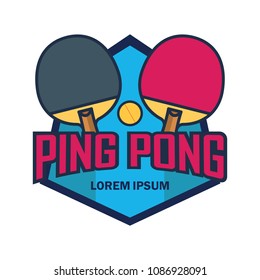 table tennis / ping pong logo with text space for your slogan / tag line, vector illustration