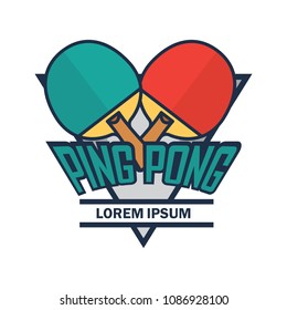 table tennis / ping pong logo with text space for your slogan / tag line, vector illustration