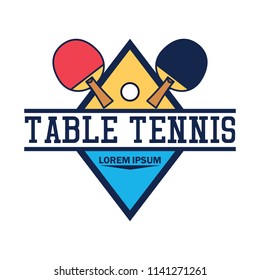 table tennis / ping pong logo with text space for your slogan / tag line, vector illustration