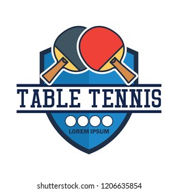table tennis / ping pong logo with text space for your slogan / tag line, vector illustration