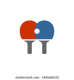 Table Tennis Ping Pong Pair of Racket and Ball Illustrations Flat Design