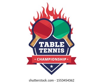 Table tennis, ping pong tournament vector emblem, logo design