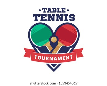 Table tennis, ping pong tournament vector emblem, logo design