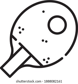 table tennis pingpong ball and racket simple clipart on white background