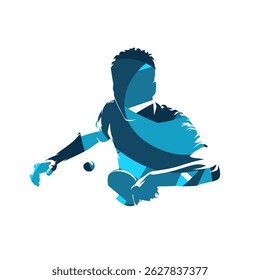 Table tennis player, abstract blue isolated vector ilustration