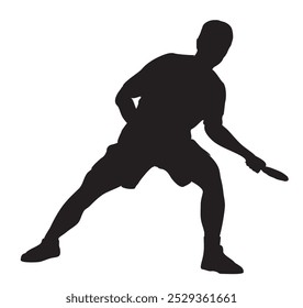 table tennis player athlete full isolated silhouette