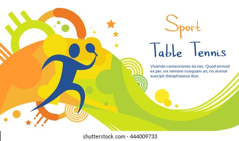 Table Tennis Player Athlete Sport Game Competition Flat Vector Illustration