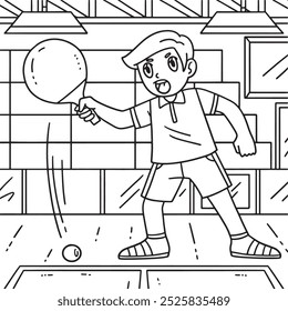 Table Tennis Player Blocking Ball Coloring Page