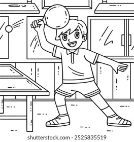 Table Tennis Player Forehand Position Coloring