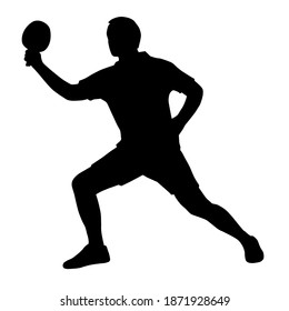 Gráfica del jugador de tenis de mesa en calidad vectorial.