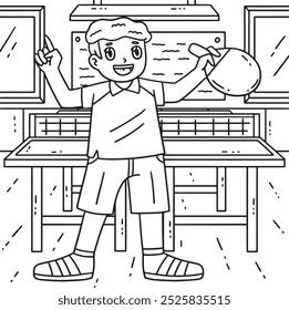 Table Tennis Player Holding Racket Coloring Page 