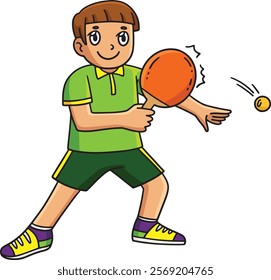 Table Tennis Player Returning the Ball Clipart