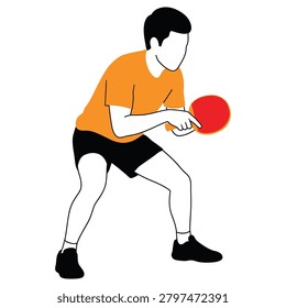 Table Tennis Player Serving The Ball