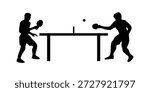 table tennis player silhouette design.